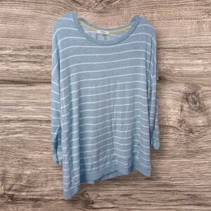 M8) Peyton Primrose Blue White Striped Knit Top Women’s XL